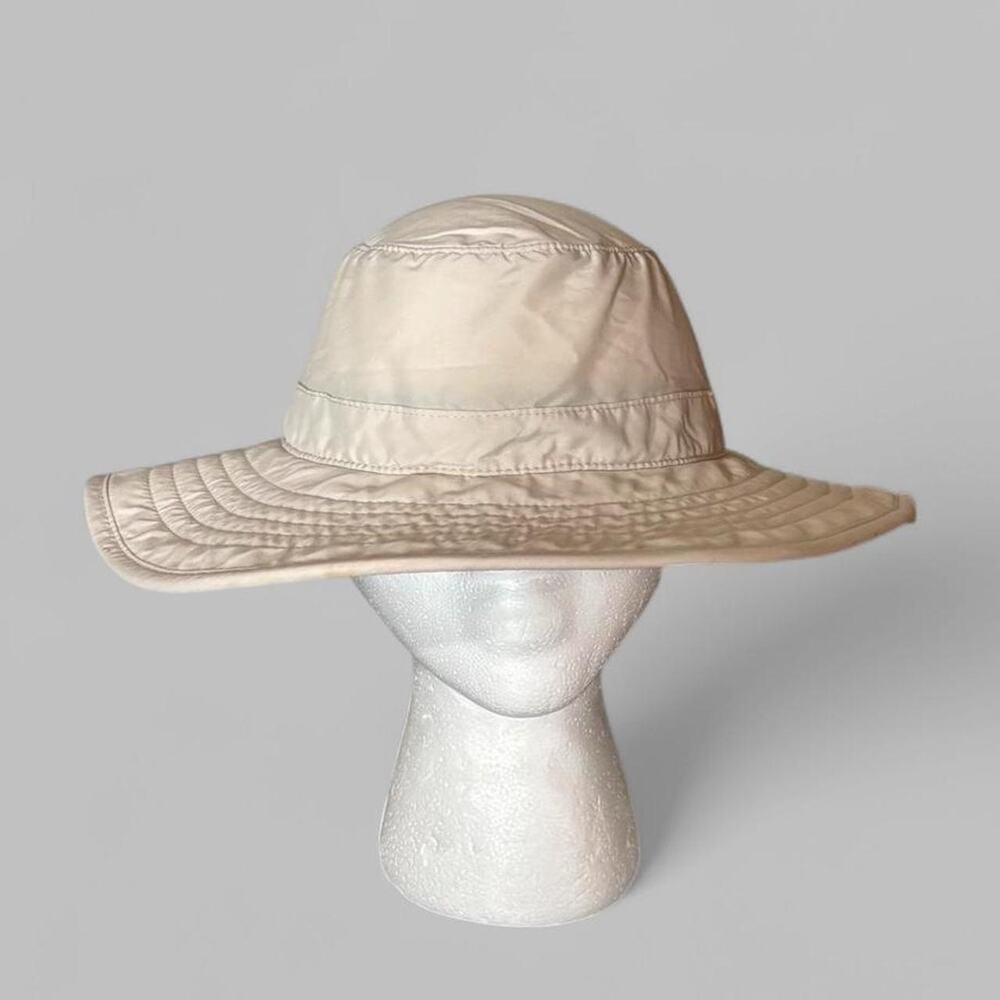 L.L.Bean Beige Wide Brim Sun Hat UPF Hiking Bucket Small S 293944